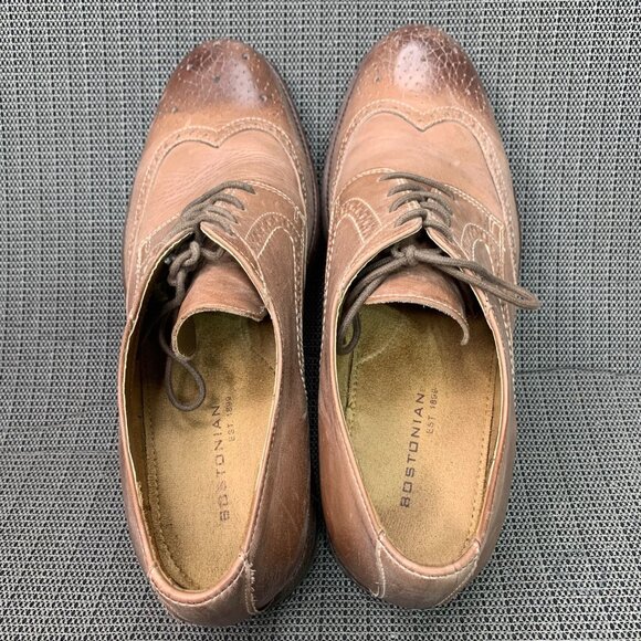 Bostonian Mens Size 11M Two Tone Brown Oxford Wingtip Leather Shoes - Picture 9 of 9